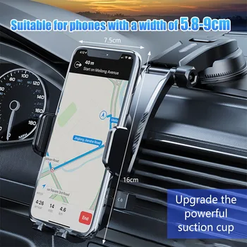 Автомобильный держатель для телефона с поддержкой мобильных устройств на лобовом стекле автомобиля 360 °, Универсальная подставка для мобильного телефона для iPhone 15 14 13 11 Samsung Huawei