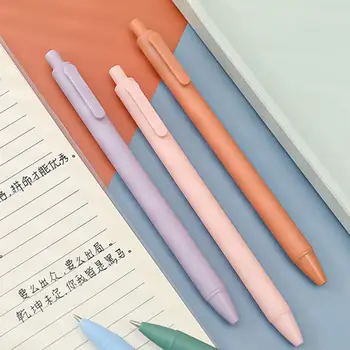 Ручка для письма 5шт, быстросохнущая, гладкая, тип пресса для письма, механическая ручка с гелевыми чернилами карамельного цвета для школы
