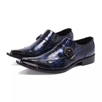 Мужские кожаные модельные туфли Модные слипоны с острым носком Мужская обувь из натуральной кожи для деловой вечеринки