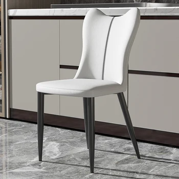 Офисные Металлические обеденные стулья Свадебные Обеденные стулья из белой кожи Relax Для кухни Эргономичная мебель для спальни Poltrona Luxuosa