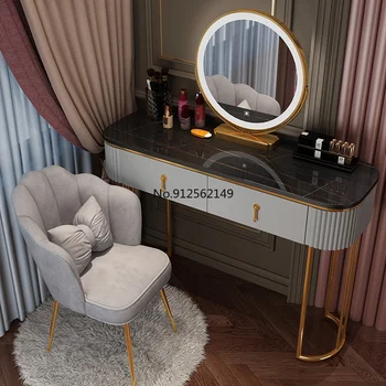 Роскошный туалетный столик в скандинавском стиле, современный минималистичный столик для макияжа с цветами, шкаф для хранения мебели для спальни Toaletka Z Lustrem