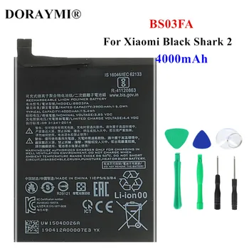Оригинальный аккумулятор BS03FA 4000 мАч для Xiaomi Black Shark 2 Сменные батареи для телефона Bateria + инструменты