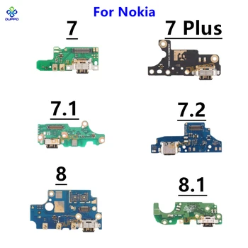 1 шт. разъем для USB-зарядного устройства, док-станция, гибкий кабель для Nokia 7 Plus 7.1 7.2 8 8.1, модуль платы зарядки