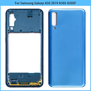 Новинка для Samsung Galaxy A50 2019 A505 A505F Пластиковая рамка средней рамки Задняя крышка батарейного отсека A50 Замена корпуса задней двери