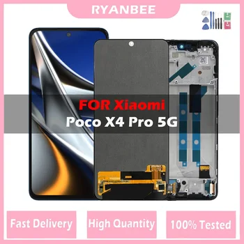 Amoled ЖК-дисплей Для Xiaomi Poco X4 Pro 5G 2201116PG ЖК-дисплей С Сенсорным Экраном Дигитайзер В Сборе Для Poco X4Pro 5G Запасные Части Для ЖК-дисплея