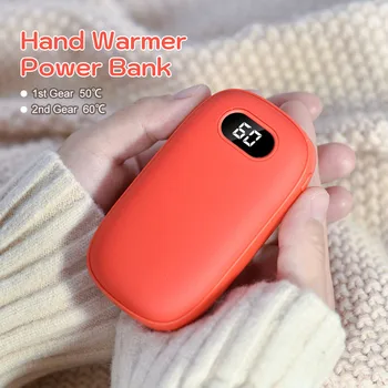Портативная грелка для рук Power Bank USB Перезаряжаемые мини грелки для рук с цифровым дисплеем, 2 уровня температуры для путешествий, кемпинга на открытом воздухе