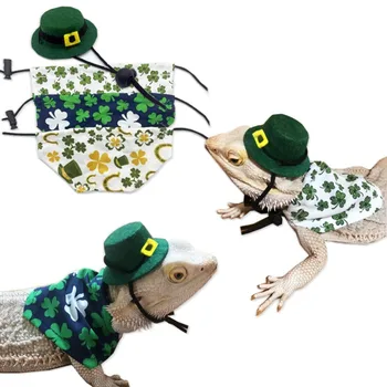 Ткань Плащ-хамелеон, шляпа, забавная Износостойкая мягкая одежда для ящериц, одежда для переодевания ящериц, Ящерица