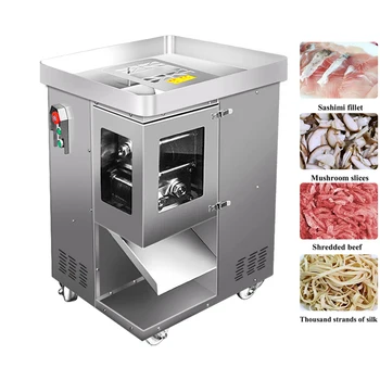 Коммерческая машина для резки мяса Электрическая машина для нарезки мяса и шинковки свежего мяса, машина для нарезки овощей кубиками
