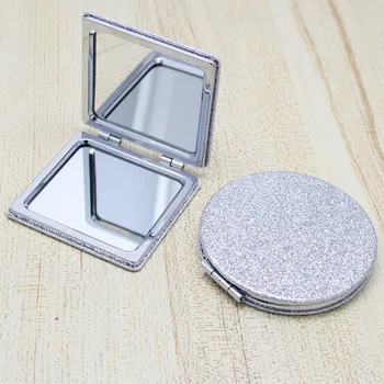 Портативное Складное зеркальце для макияжа из кожи со вспышкой, Маленькое зеркальце, инструменты для макияжа, Косметички, зеркала для путешествий, Карманное зеркальце для макияжа
