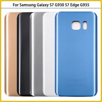 Новинка Для Samsung Galaxy S7 G930 G930F/S7 Edge G935 G935F Крышка Батарейного Отсека Задняя Дверь Задняя Крышка Стеклянный Корпус Замена Клея