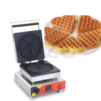 Цифровая электрическая вафельница 110 В 220 В с 5 сердечками в форме сердца, Бельгийская машина для приготовления вафель, тостер для вафель в форме сердца