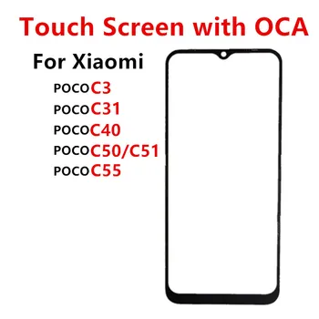 Сенсорный Экран Для Xiaomi POCO C55 C51 C50 C40 C31 C3 Out Glass ЖК-Объектив Передней Панели С Клеем OCA