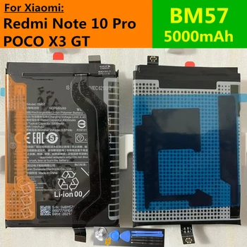 BM57 Высококачественный Оригинальный Аккумулятор Для Xiaomi Poco X3 GT/Redmi Note 10 Pro 5G 5000mAh Запасные Батареи Для Телефона Bateria