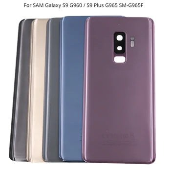 Новинка для SAM Galaxy S9 G960/S9 Plus G965 SM-G965F Задняя Крышка Батарейного Отсека Стеклянная Панель Задней Двери Корпус Корпуса Замена Объектива Камеры