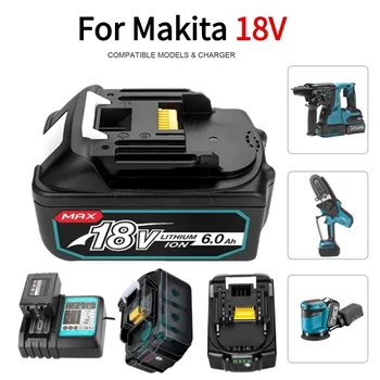 Оригинал для Makita 18V 8Ah Перезаряжаемые Электроинструменты для Makita Аккумулятор Со светодиодной Литий-ионной Заменой LXT BL1860B BL1860 BL1850