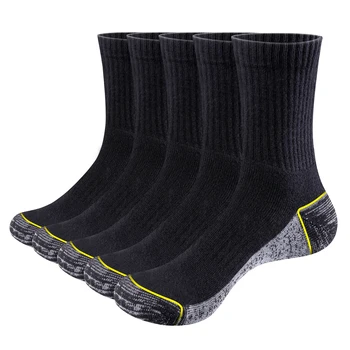 Мужские спортивные походные носки YUEDGE, 5 пар, хлопчатобумажные носки для рабочих ботинок с амортизацией и контролем влажности для мужчин