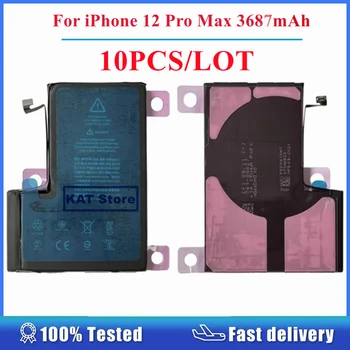 10 шт./лот Для iPhone 12 Pro Max Аккумулятор A2466 3,83 В 3687 мАч Запасные части для замены с легко снимаемой наклейкой
