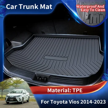 Коврик Для Заднего Багажника Автомобиля TPE Водонепроницаемый Защитный Вкладыш Лоток Для Багажника Коврики Аксессуары для Toyota Vios Yaris Седан XP150 2014 ~ 2023