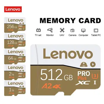 Lenovo Micro TF SD Карта 2 ТБ 1 ТБ 512 ГБ 256 ГБ A2 V30 Высокоскоростная Карта Флэш-Памяти 128 ГБ Class 10 Cartao De Memoria Для Планшета