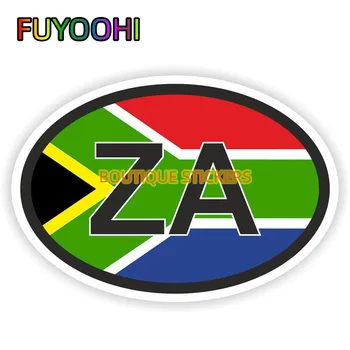 FUYOOHI Красивая Креативная Автомобильная Наклейка Южная Африка ZA Код Страны Флаг Аксессуары Для Мотоциклов Солнцезащитный Крем Виниловая Наклейка