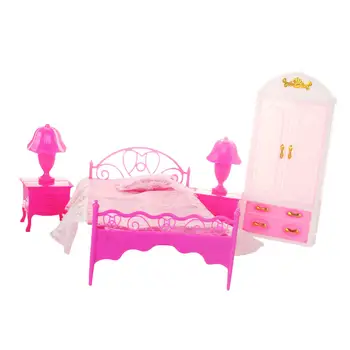 4шт модель спальни для кукольного домика 1: 6 1:12 Мини-спальня для миниатюрной сцены