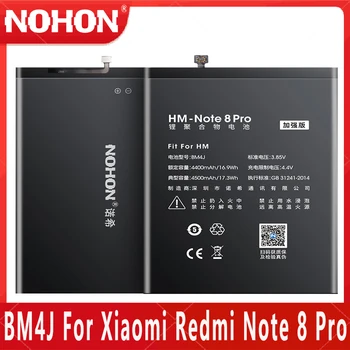 NOHON BM4J Аккумулятор Для Xiaomi Redmi Note 8 Pro 8Pro Высокой Емкости 4500 мАч Сменный Литий-Полимерный Аккумулятор Мобильного Телефона Bateria + Инструменты