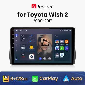 Junsun V1 AI Voice Wireless CarPlay Android Авторадио для Toyota Wish 2 2009-2017 4G Автомобильный Мультимедийный GPS 2din автомагнитола