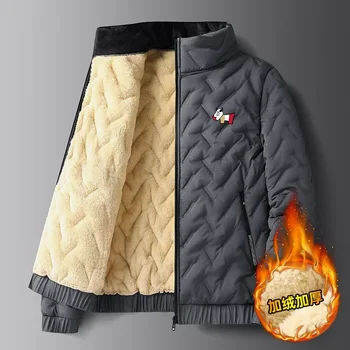 Зимняя черная мужская одежда для гольфа 2024 года Теплая куртка Холодное пальто с принтом из Берберского флиса Гольф Бренд Модное пальто на молнии Одежда