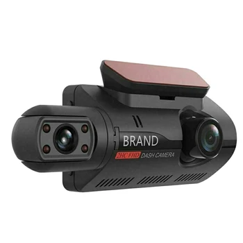 Автомобильный видеорегистратор с двумя объективами, Фронтальная и внутренняя камеры, Видеорегистратор для вождения, Парковочный монитор ночного видения, G-сенсор 1080P