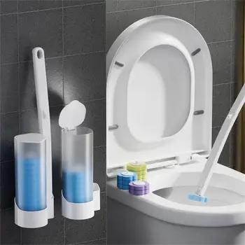 Одноразовый ершик для унитаза, настенный чистящий инструмент для ванной комнаты, сменная насадка, набор щеток для чистки унитаза, бытовая щетка
