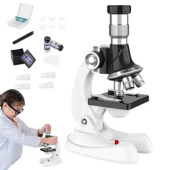 Детский научный набор для начинающих, Монокулярный микроскоп, Мини-набор для начинающих, Биологический лабораторный микроскоп, Набор на День рождения