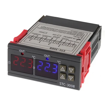Цифровой Термостат Регулятор температуры STC-3008 Датчик Термометра Гигрометр 12V 24V 220V