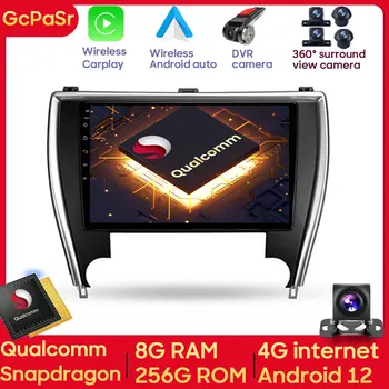 Автомобильный радиоплеер Qualcomm Snapdragon Android Auto для Toyota Camry 7 XV 50 55 2014 - 2017 Навигация американского издания GPS Carplay 4G