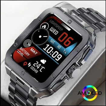 2023 Мужские умные часы с Bluetooth-вызовом, монитор сердечного ритма в реальном времени, термометр, спортивные Фитнес-мужские смарт-часы для Android ios