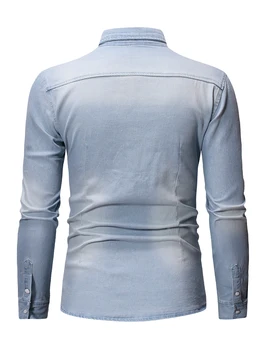 Мужская классическая приталенная клетчатая рубашка на пуговицах для деловых повседневных или официальных мероприятий