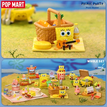 POP MART SpongeBob Picnic Party Серия игрушек Blind Box Guess Bag Mystery Box Mistery Caixa Фигурка Surpresa Модель Birthday