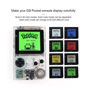 Отремонтированный увеличенный дисплей для игровой консоли Game Boy Pocket GBP с ЖК-дисплеем с подсветкой экранного меню Q5-чистый белый цвет