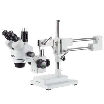 Микроскоп AmScope с 7-кратным-45-кратным тринокулярным стереозумом с двойной рукояткой-штангой