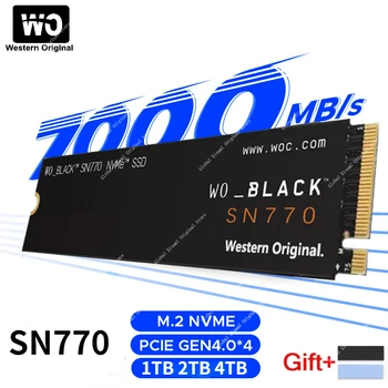НОВЫЙ Западный Оригинальный SSD-Накопитель SN850X BLACK M.2 NVMe PCIe 4.0 Со скоростью чтения до 7300 Мбит/с 2280 SSD для Игрового Компьютера Ноутбука Mini PC Notebook