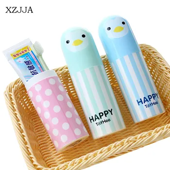 XZJJA Креативный мультяшный Пингвин, коробка для хранения зубной пасты, Переносная чашка для полоскания для пар, Многофункциональные Аксессуары для ванной комнаты