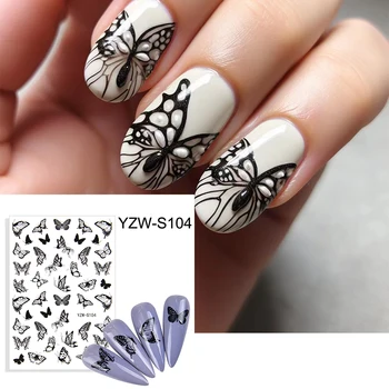 Новый роскошный дизайн ногтей, красочная наклейка для ногтей в виде бабочки, 3D Слайдер для дизайна ногтей в виде фруктового цветка, Геометрическая наклейка для аксессуаров для дизайна ногтей