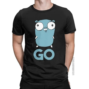 Мужские футболки Golang Gopher GO Lang Programming, забавная футболка из чистого хлопка, классические футболки для программистов, одежда с круглым вырезом