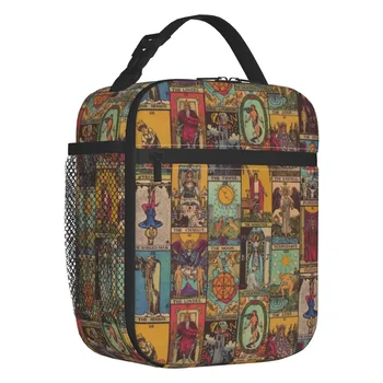 Старшие Арканы Таро, лоскутная изолированная сумка для ланча, портативный термохолодильник для оккультной ведьмы, Бенто, касса для пикника, путешествия