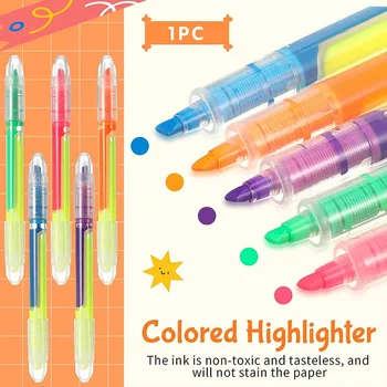 Двусторонний маркер, цветная прямая жидкая маркерная ручка, ручная запись, канцелярские принадлежности для студентов