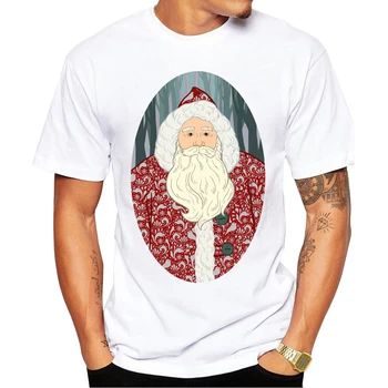 Рождество 2018 Мужская футболка мода печатные мужчины, одетые Санта-футболки с коротким рукавом Санта пловец забавные топы