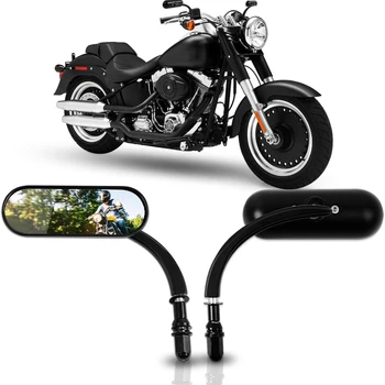 Зеркала заднего вида для мотоциклов с возможностью поворота на 360 градусов, Регулируемое крепление на руле, овальные боковые зеркала 8 мм/10 мм, Универсальная прямая поставка