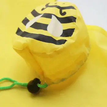 Многоразовая сумка на шнурке для покупок с очаровательным дизайном мультяшных пчел, многоразовые прочные экологически чистые складные сумки для покупок для удобства использования