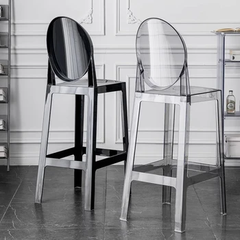 Скандинавское Роскошное Прозрачное кресло, стойка для макияжа, столик для завтрака, Парикмахерское Акриловое кресло, Островок пластиковых табуреток для бара, мебель для домашнего бара