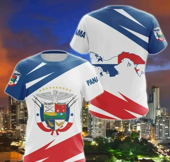 2024 Графические летние повседневные мужские модные футболки с флагом и гербом Панамы, Топы с коротким рукавом, графические футболки
