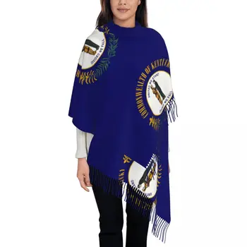 Женский шарф-шаль с кисточками 